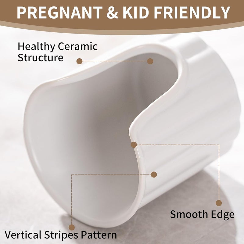 TANEW Ceramic Bathroom Cup Dispenser with Stylish Vertical Stripes - Dixie Cup Dispenser & Mouthwash Cup Holder Holds 3oz Paper Cups for Rinsing Cups on Bathroom Vanity Countertops Matt White - Image 3